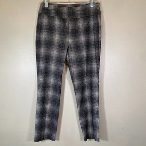 Tribal Plaid Black and White Skinny Leg Pants
